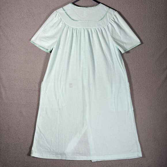 Adonna Sleepwear Nightgown Muumuu Women’s Size M Waffle Knit Teal House Dress - Picture 10 of 14